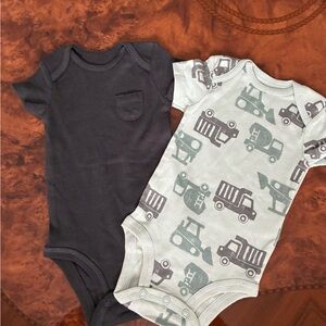 Simple Gray and White Baby Bodysuits